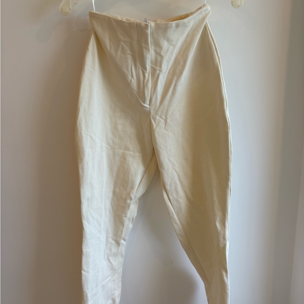 Andres Otalora Cream High-Waisted Skinny Pants